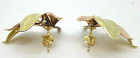 Retro 10k Multi-Gold Leaf Earrings with 14k Gold Post (#J3751)