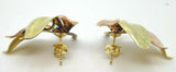 Retro 10k Multi-Gold Leaf Earrings with 14k Gold Post (#J3751)