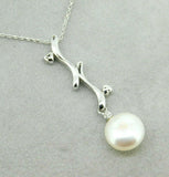 14k White Gold Freshwater Coin Pearl Pendant (#J1149)