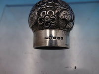 CM English Victorian Sterling Silver Bottle Top Repousse Birmingham 1889 (#6607)