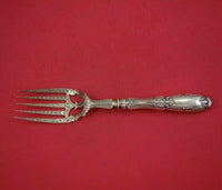 Jenny Lind by James Vancourt Coin Silver Fish Serving Fork HH Hand Chased Tines