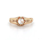 10k Rose Gold Victorian Rose Cut Genuine Natural Diamond Ring (#J5653)