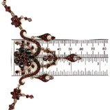 Genuine Natural Bohemian Garnet Necklace Rosette with Drops (#J5404)
