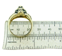 10k Yellow Gold Vintage Men's Genuine Natural Diamond Lion Ring (#J4655)