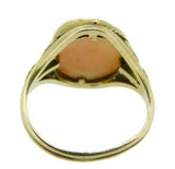 Victorian 10k Gold Genuine Natural Shell Cameo Ring w/Green Gold Accents (#J366)