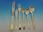 Moderne by Adra Sterling Silver Flatware Set Modernism Worked w/Adler 60 Pcs