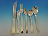 Moderne by Adra Sterling Silver Flatware Set Modernism Worked w/Adler 60 Pcs