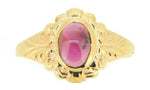 10k Gold .92ct Oval Genuine Natural Cabochon Garnet Ring (#J4116)