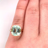 18k 6.39ct Mint Green Genuine Natural Tourmaline Ring Jewelry (#J5742)