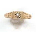 10k Yellow Gold Baby or Child's Ring with Seed Pearl Size 2.25 Jewelry (#J6468)