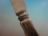 Lap Over Edge Acid Etched by Tiffany Sterling Silver Dinner Knife with Crickets