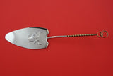 Russian Sterling Silver Pie Server AS twisted handle w/ rings 916 silver 9 3/4"