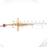 14k Yellow Gold Creed Rosary with Genuine Natural Amethyst Beads (#J5961)