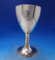 John Lambe English Georgian Sterling Silver Water Goblet GW Cross Engraved #7158