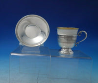 Bead by Fisher Sterling Silver Demitasse Cup with Liner and Saucer #601 (#5909)