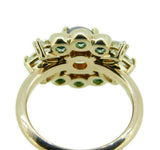 14k Rose Gold Genuine Natural Opal Emerald and Diamond Ring (#J4775)
