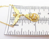 Victorian 10k Yellow Gold Genuine Natural Diamond Lavaliere Pendant (#J3241)