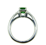 18k White Gold 1.09ct Genuine Natural Tsavorite Garnet and Diamond Ring (#J4587)