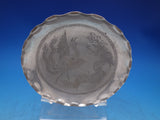 Chinese Export Sterling Silver Serving Plate Footed Dragon & Phoenix (#6924)