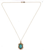 14k Yellow Gold 5.14ct Genuine Natural Opal Filigree Pendant w/ Flowers (#J5720)
