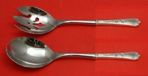 Sterling Rose By Wallace Sterling Silver Salad Serving Set HHWS 2pc Custom