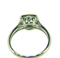 10k White Gold Cushion Genuine Natural Aquamarine and Diamond Halo Ring (#J4729)