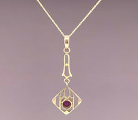 10K Yellow Gold Victorian Lavaliere Pendant (#J4969)