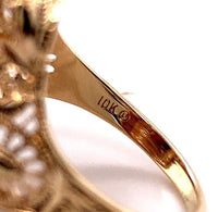 10k Gold 6.58ct Emerald Cut Genuine Natural Garnet Filigree Ring (#J5757)