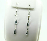 9k Gold Genuine Natural Aquamarine Drop Earrings with 14k Lever Backs (#J4370)