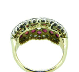 10k Yellow Gold Victorian 1.30ct Genuine Natural Diamond and Ruby Ring (#J4689)