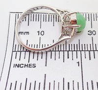 14k White Gold Jadeite Jade and Diamond Ring with Report (#J3288)