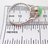 14k White Gold Jadeite Jade and Diamond Ring with Report (#J3288)