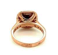 14k Rose Gold 2.46 Carat Genuine Natural Garnet and Diamond Ring (#J4794)