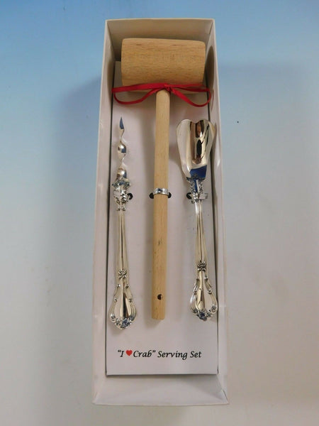 Chantilly by Gorham Sterling Silver I Love Crab Serving Set Crab Lovers Gift