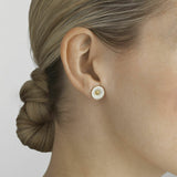 Daisy by Georg Jensen 18 KT Gold Plated Sterling Silver Earrings w/ Enamel - New