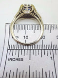 Charming 14k Gold Deco Filigree Genuine Natural Sapphire Ring (#J401)