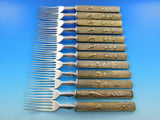 Kozuka by Unknown Silverplate & Bronze Tea Knife / Tea Fork 24pc Multi-Design