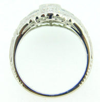 14k White Gold Genuine Natural Diamond and Blue Sapphire Ring .98ct TW  (#J4214)