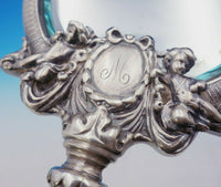 Tiffany and Co Sterling Silver Hand Mirror Early Union Square Birds Cherub #3764