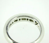 18k White Gold Ring with Round and Baguette Genuine Natural Diamonds (#J777)