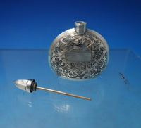 Sterling Silver Perfume Flask Bright-Cut 1 3/4" x 1 1/2" .4 ozt. c.1940 (#5913)