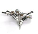 Vintage Sterling Blue Akoya Cultured Pearl Pin (#J5410)