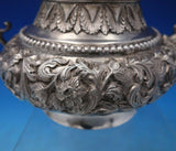 Dutch Sterling Silver Tea Pot w/Cast Mermaid Finial Flowers Putti Dragon (#6464)