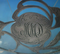 Glass Trivet Plate with Sterling Silver Overlay 8" (#5491)