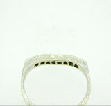 18k Gold Curved Hand Chased Genuine Natural Diamond Ring Band (#J4385)