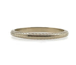 18k White Gold Wedding Band Ring Jewelry with Chevron Leaf Size 5.5 (#J5905)