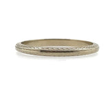18k White Gold Wedding Band Ring Jewelry with Chevron Leaf Size 5.5 (#J5905)
