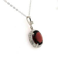 10k Gold Vintage 4.66 Carat Genuine Natural Garnet Pendant with Diamond (#J5577)
