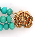 14k Gold 6mm Genuine Natural Campitos Turquoise Bracelet Pansy Clasp (#J6125)