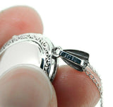 14k White Gold Oval Locket with Decorative Border (#J5081)